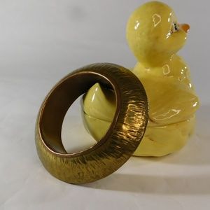 Vintage Chunky Textured Brass Bangle
